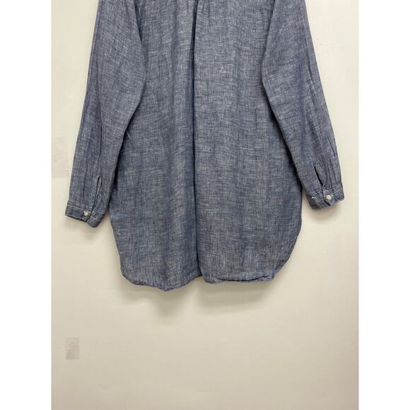CP Shades Teton Linen Tunic Chambray V-Neck Pockets Lightweight Lagenlook Small - Picture 11 of 14